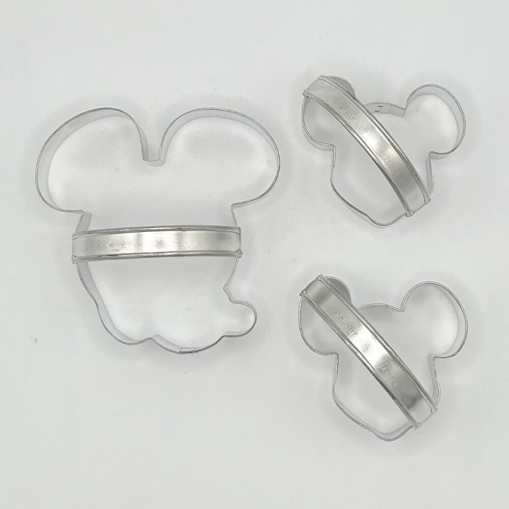 Vintage Disney Mickey Mouse Cookie Cutter Lot W/ Handles Metal Aluminum Set Of 3